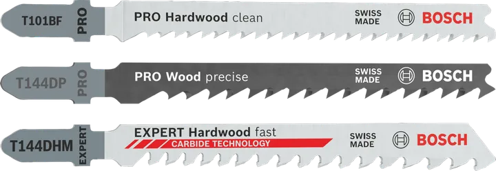 Набор пилок для лобзика Bosch PRO Wood Set для точной и быстрой резки твердой древесины.