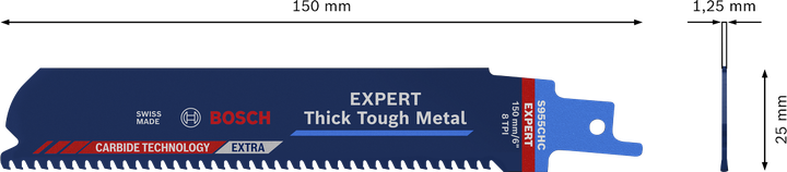 Полотно для сабельной пилы Bosch EXPERT Thick Tough Metal S 955 CHC.