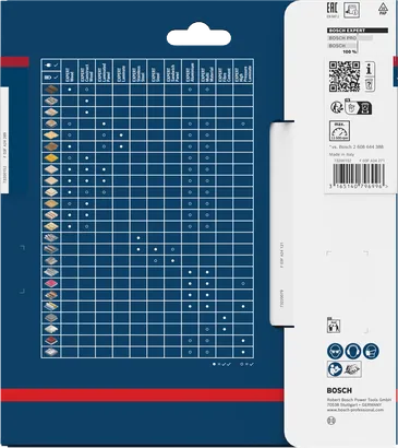 Упаковка ламината высокого давления Bosch Expert размером 165 x 2,6/1,6 x 20 мм с лезвиями T48.