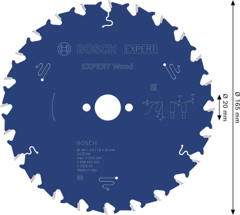 Пильный диск Bosch EXPERT по дереву 165 мм T24.