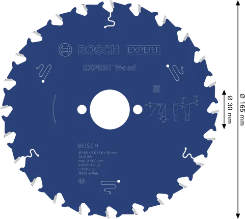 Пильный диск Bosch EXPERT по дереву 165 мм T24.