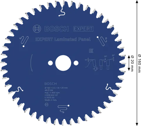 Пильный диск Bosch EXPERT для ламинированных панелей 160 мм T48.