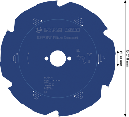 Пильный диск Bosch EXPERT Fibre Cement, 216 мм.