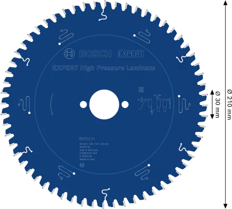 Пильный диск Bosch EXPERT для ламината высокого давления, 210 мм.