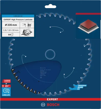 Пильный диск Bosch EXPERT для ламината высокого давления 235 мм T64.