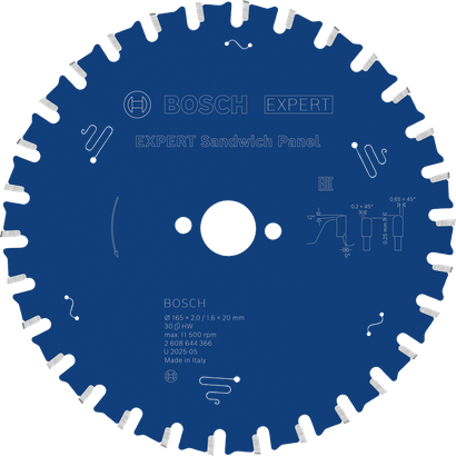 Пильный диск Bosch EXPERT для сэндвич-панелей, 165 мм.