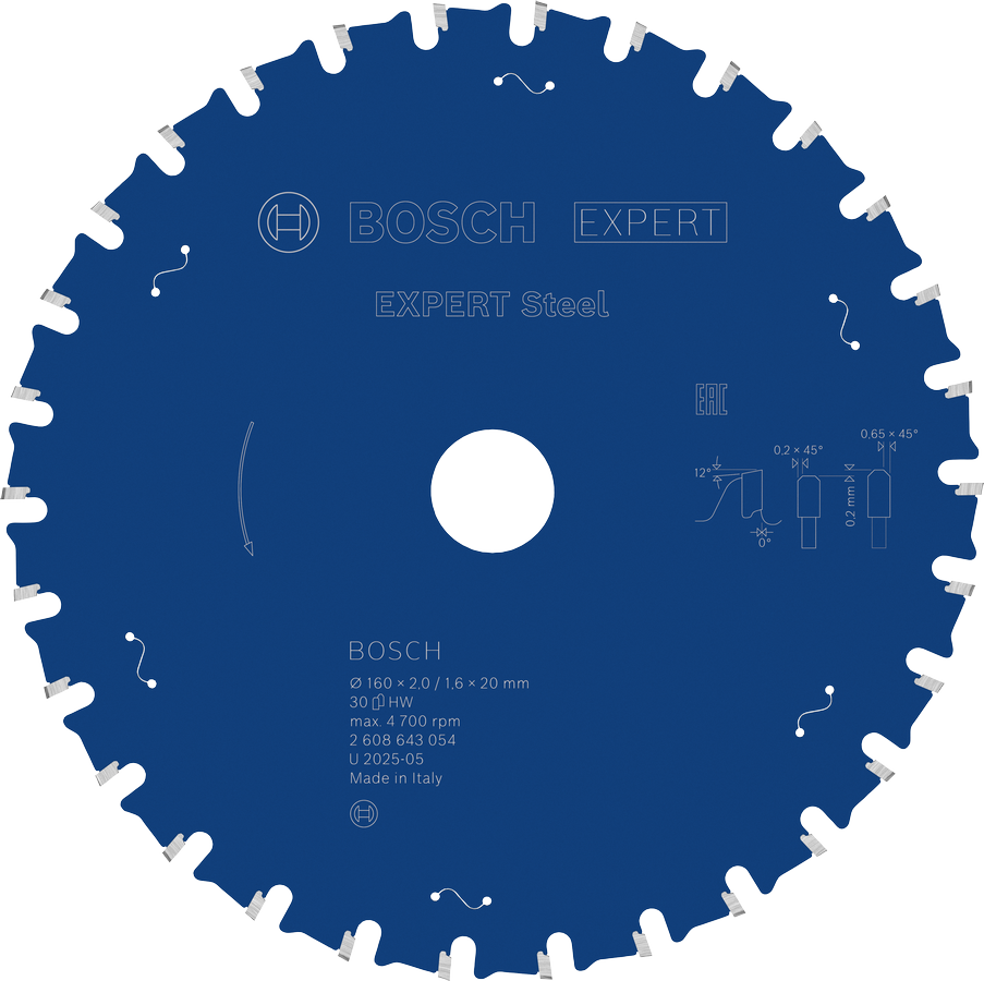 Пильный диск Bosch EXPERT стальной, 160 мм T30.