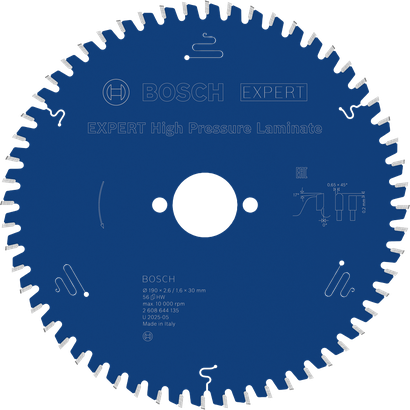 Пильный диск Bosch EXPERT High Pressure Laminate, 190 мм.