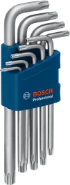 Набор шестигранных ключей Bosch Torx, 9 предметов, с держателем из стали S2.