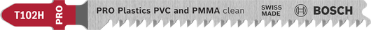 Пильное полотно Bosch T102H PRO для чистой резки ПВХ и ПММА.
