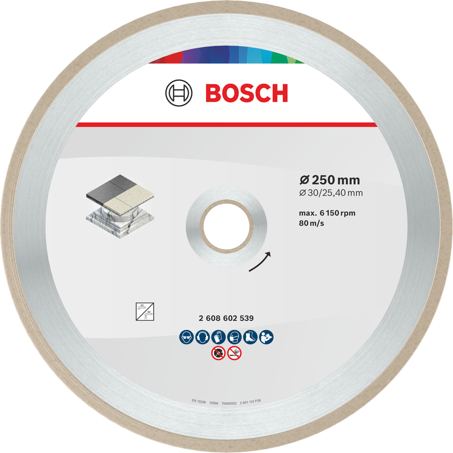 Керамический отрезной диск Bosch 250 мм для плитки и камня.