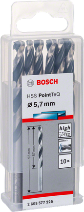 رؤوس مثقاب Bosch HSS PointTeQ مقاس 5.7 مم.