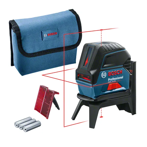 أداة تسوية الليزر Bosch GCL 2-15 مع الحقيبة والملحقات.