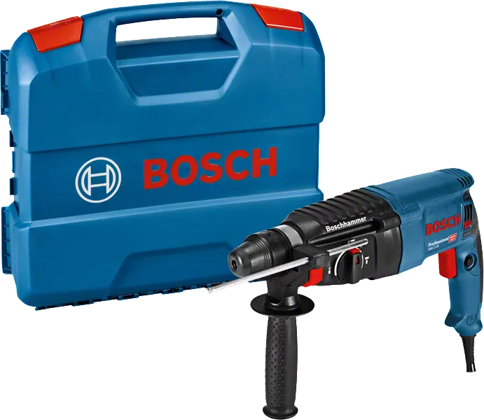 مثقاب مطرقة دوارة من Bosch GBH 2-26 مع حقيبة حمل.