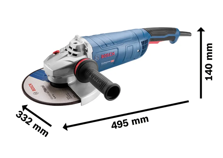 ماكينة صنفرة زاوية Bosch GWS 26-230 بمقبض جانبي.