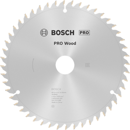 شفرة المنشار الدائرية Bosch PRO Wood، 210 مم 48T.