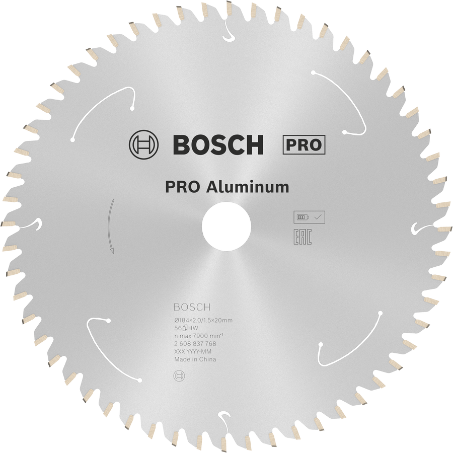 شفرة المنشار الدائري اللاسلكي Bosch PRO Aluminum مقاس 184 مم.