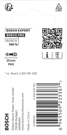 رؤوس مثقاب Bosch برو فيليبس PH3 مقاس 25 مم.