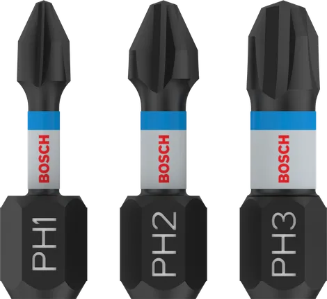 مجموعة رؤوس المثقاب Bosch PRO PH PH1 PH2 PH3 مقاس 25 مم.
