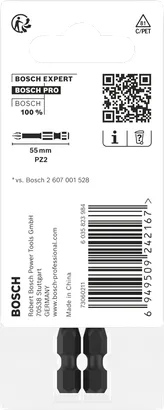 رؤوس مثقاب Bosch PRO Pozidriv PZ2 مقاس 55 مم.