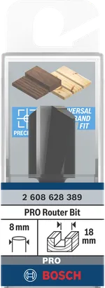 بت مستقيم لجهاز التوجيه Bosch PRO 8 مم 18 مم.