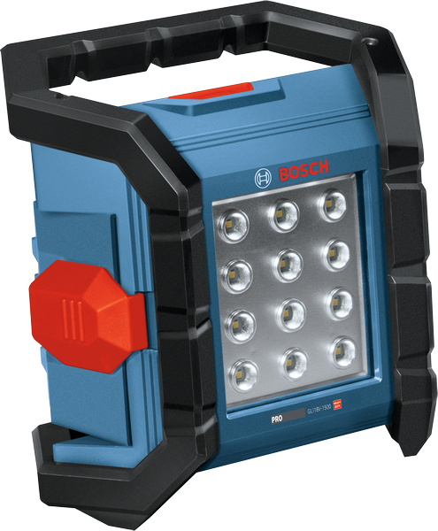 مصباح موقع العمل اللاسلكي Bosch GLI18V-1500 مع لوحة LED.