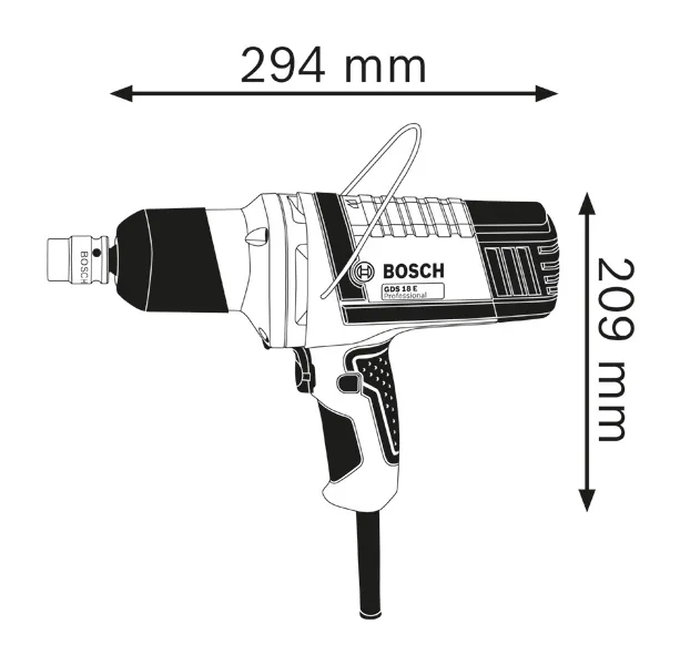Impact wrench dimensions.