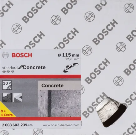 Bosch concrete cutting disc 115mm for angle grinders.