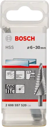Bosch HSS step drill bit 6–30 mm.