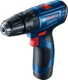 Bosch GSB 120-LI cordless drill driver, ergonomic grip.