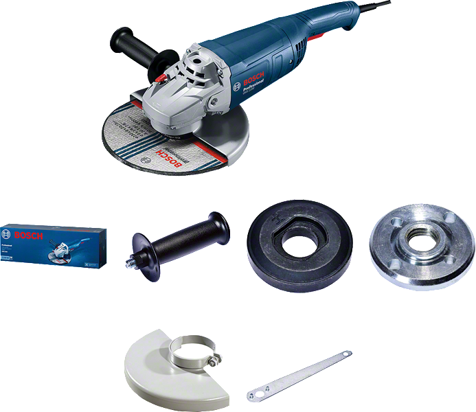 Bosch GWS 2200 angle grinder with accessories set.