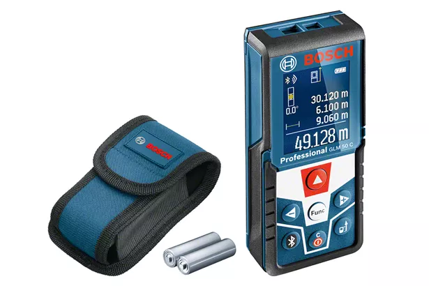 Bosch Professional télémètre laser GLM 50 C (Bluetooth, inclinomètre 360°,  portée: 0,05 – 50 m ; Carton: télémètre laser Bosch GLM 50 C, 2 piles 1,5  V, housse de protection) -  Exclusive : : Bricolage