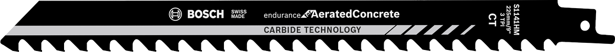 Bosch carbide reciprocating saw blade for aerated concrete.
