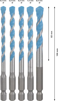 Bosch EXPERT HEX-9 MultiConstruction Drill Bit Set 5-pc.