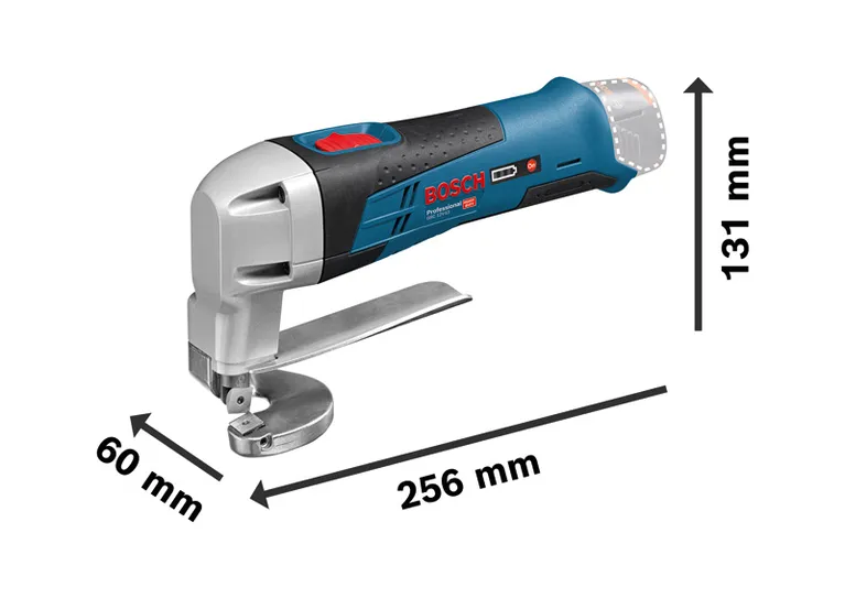 Bosch GSC 12V-13 cordless metal shear for steel cutting.