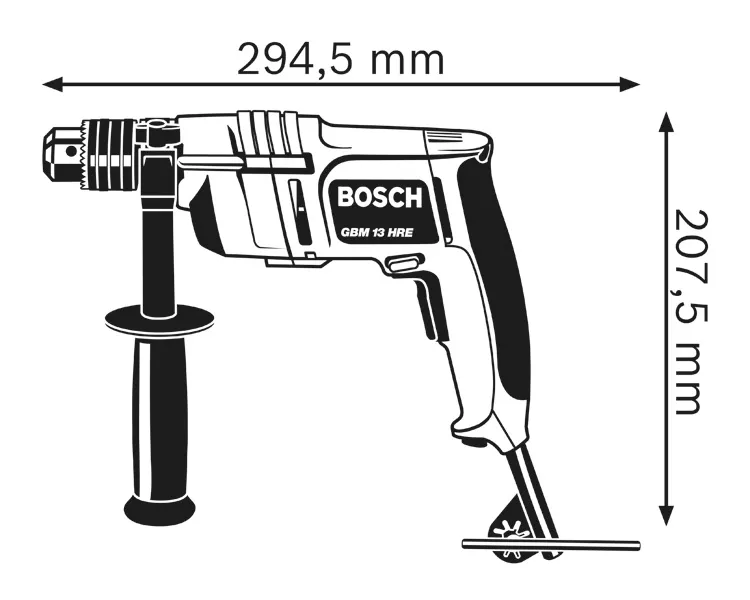 Drill dimensions diagram.