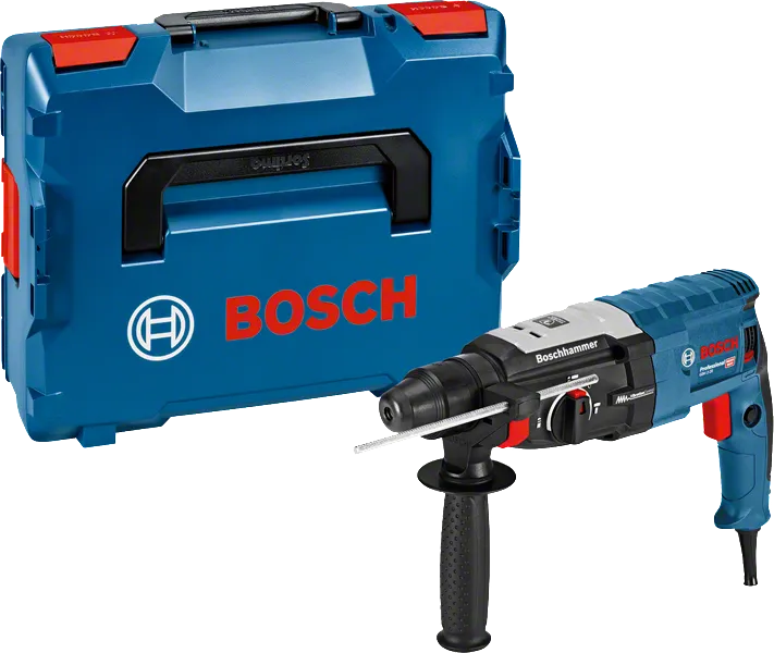 Bosch GBH 2-28 rotary hammer drill with carrying case.