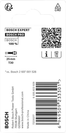 Bosch PRO Torx T30 25mm bits.
