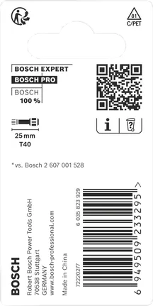 Bosch PRO Torx T40 25 mm bits.