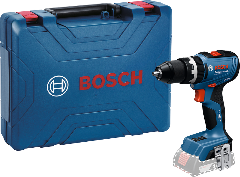 Bosch GSB 18V-65 cordless drill with case.