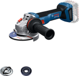 Bosch GWS 18V-11 cordless angle grinder with handle.