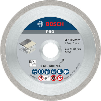 Bosch PRO Ceramic Diamond Disc 105 mm for tile cutting.