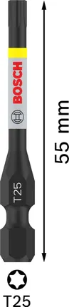 Bosch PRO Torx Impact Bit T25 55 mm for screwdriving.