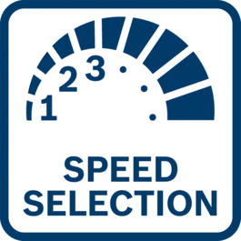 Best work results with speed pre-selection Best work results with speed pre-selection for applications requiring material-specific speed