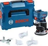 Bosch GKF 18V-8 cordless router set with case.