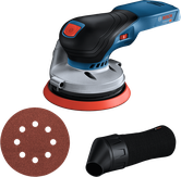 Bosch GEX 18V-125 cordless random orbit sander set.