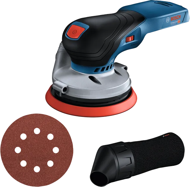Bosch GEX 18V-125 cordless random orbit sander set.