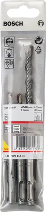„Bosch“ 3 dalių SDS plus-5 smūginių grąžtų rinkinys 5/6/8 mm.