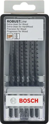 „Bosch Robust Line“ 6 dalių dėlionės peiliukų rinkinys medienai.