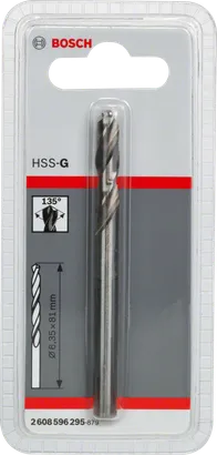 „Bosch HSS-G“ 6,5 × 81 mm centravimo grąžtas.